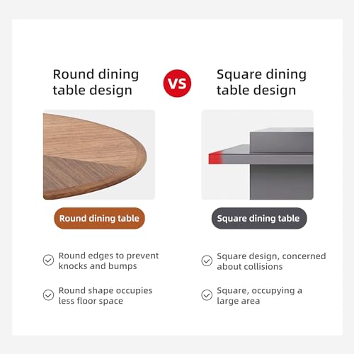 Walnut Round Wooden Dining Table 43.3" E503328