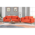 Orange Linen Loveseat and 3 Seat Couch Set T78138
