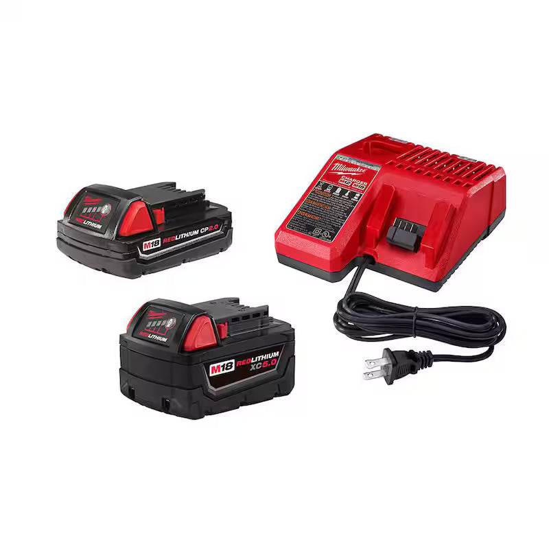 18-Volt Lithium-Ion Starter Kit with 5.0 Ah and 2.0 Ah Battery and Charger F26807