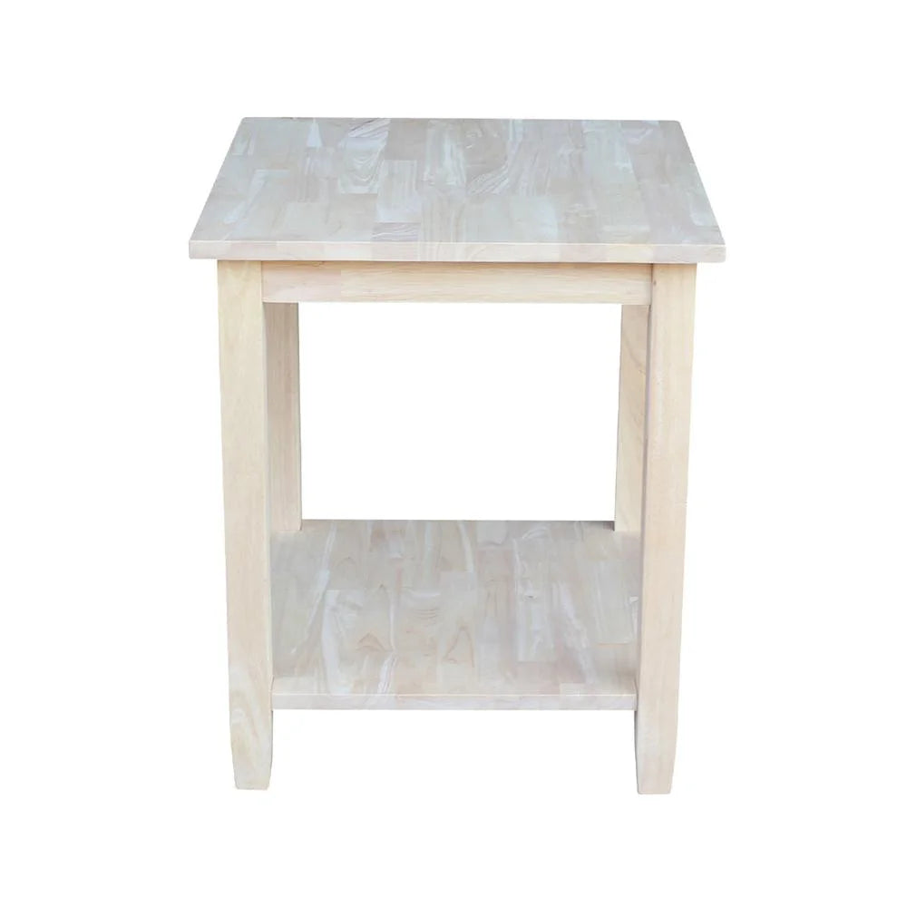 Solid Wood End Table Unfinished Q70299