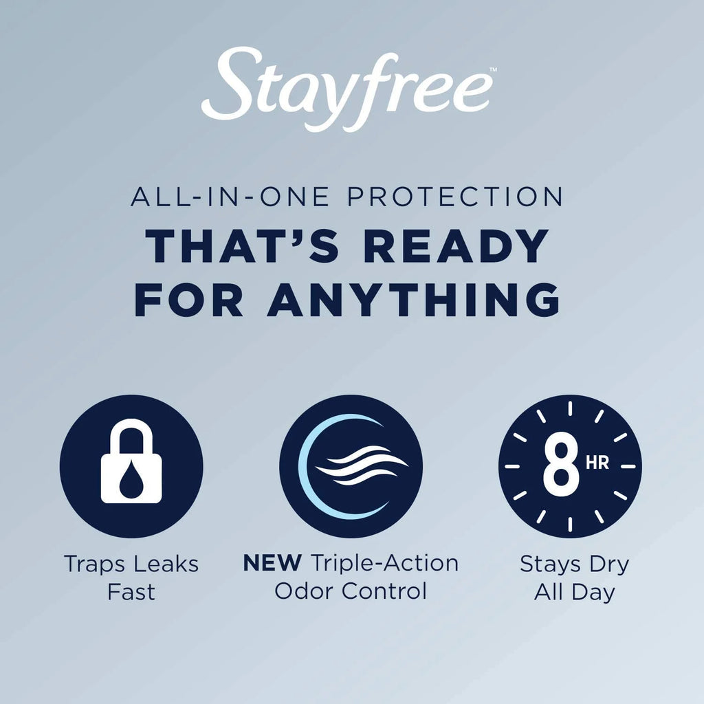 Stayfree Maxi Pads Regular Deodorant, 66 Count - Pack of 3 T87563