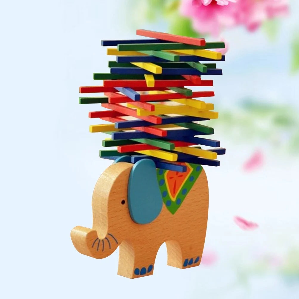 Wooden Stackable Building Blocks Set Balancing Games Educational Toys N477