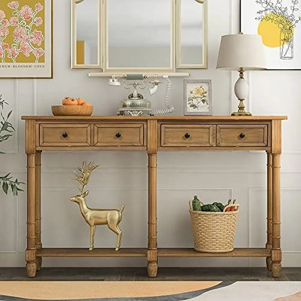 Solid Wood Console Table with 2 Drawers Z84793
