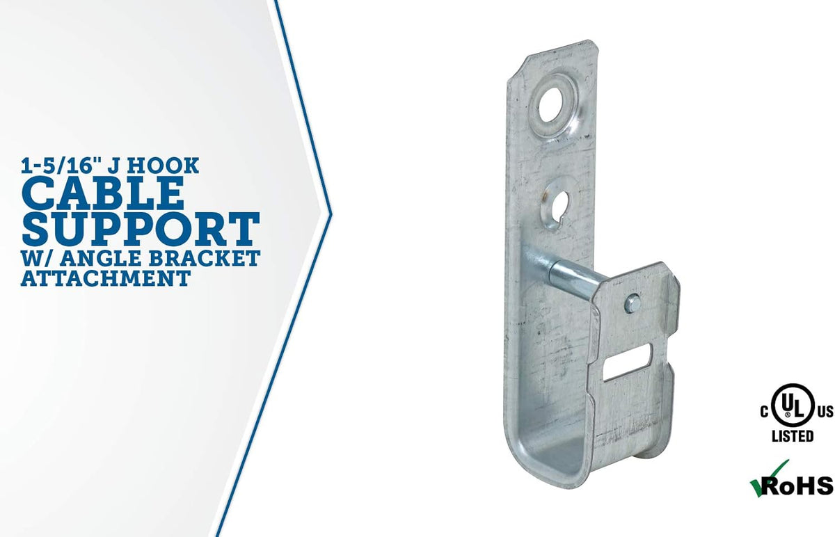 1-5/16 Inch Zinc Plated Steel J-Hook, 50 Pack A34048