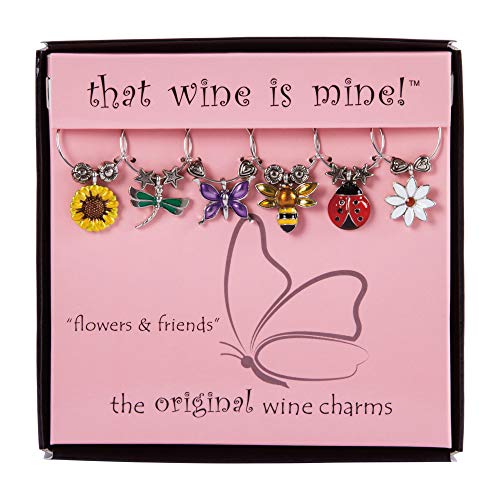 Multicolor Set of 6 Wine Charms O54537