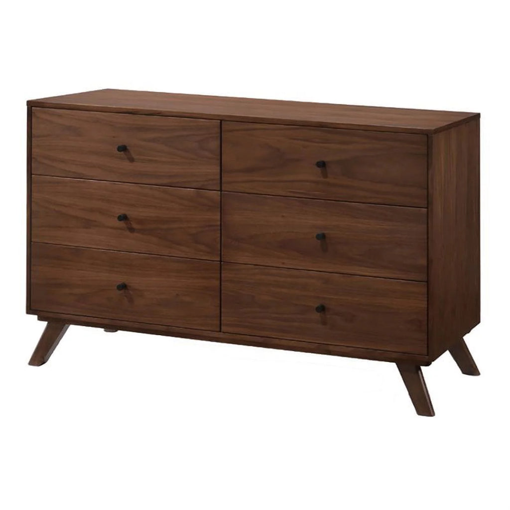 Walnut Veneer and Solid Wood Dresser D997