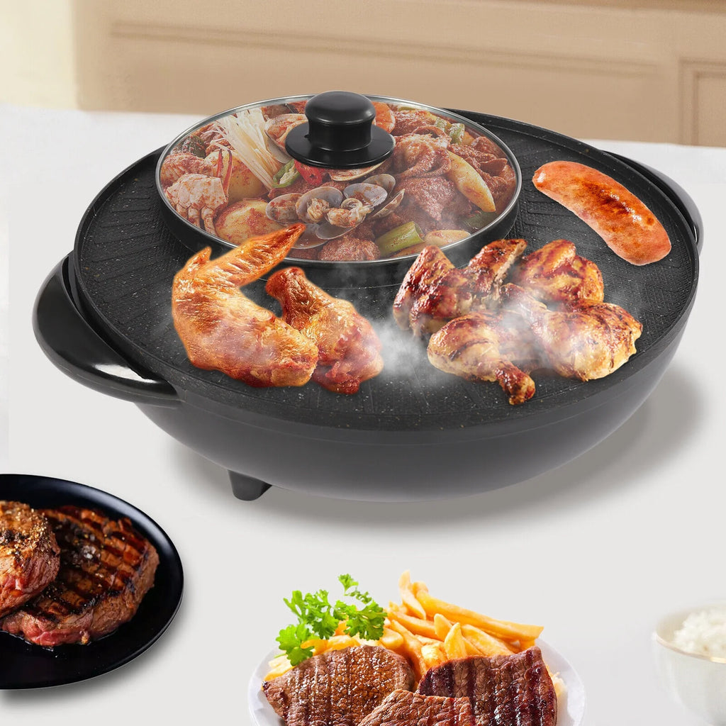 Portable Circular Hotpot Grill Combo Nonstick P814
