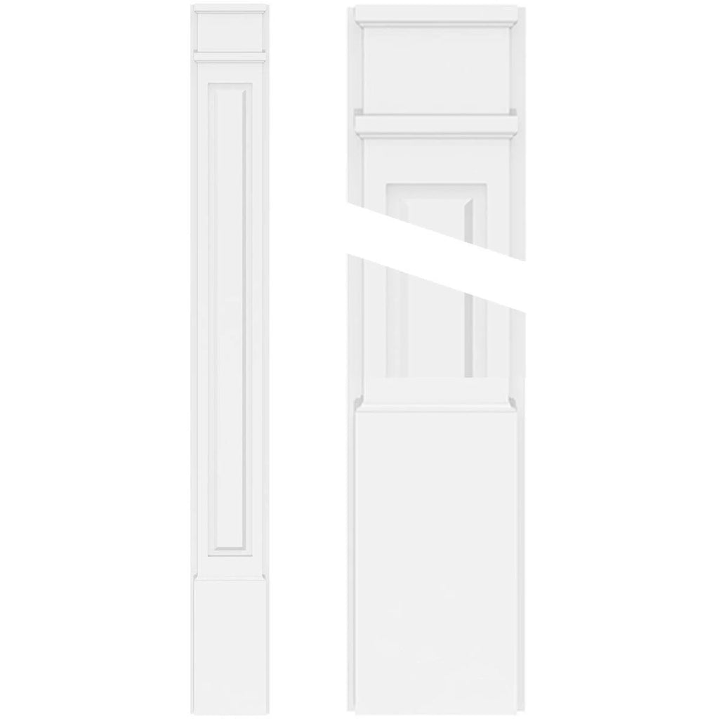 Raised Panel PVC Pilaster with Decorative Capital and Base (Pair) B2696