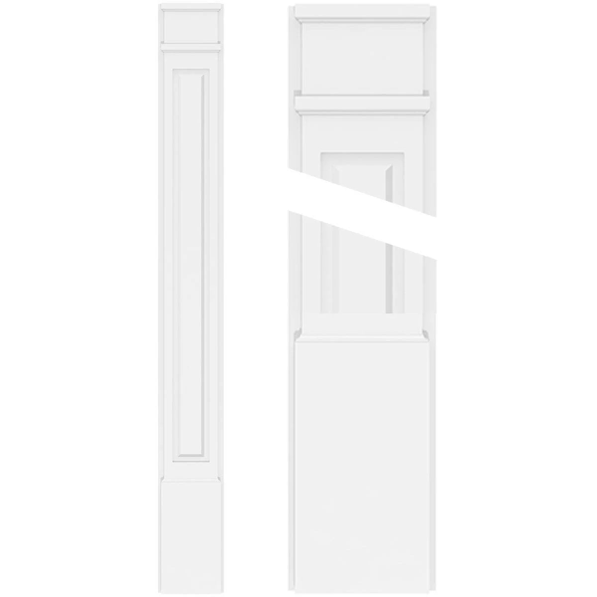 Raised Panel PVC Pilaster with Decorative Capital and Base (Pair) B2696