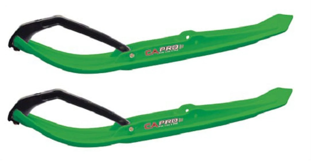 Green MTX Snowmobile Skis with 9" Shaper Bars Complete Kit K26303