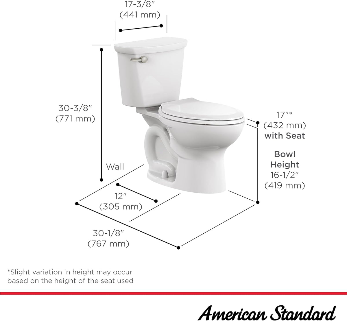 Two-Piece Toilet with Slow-Close Seat, Elongated Front, Chair Height, White, 1.28 gpf G39823