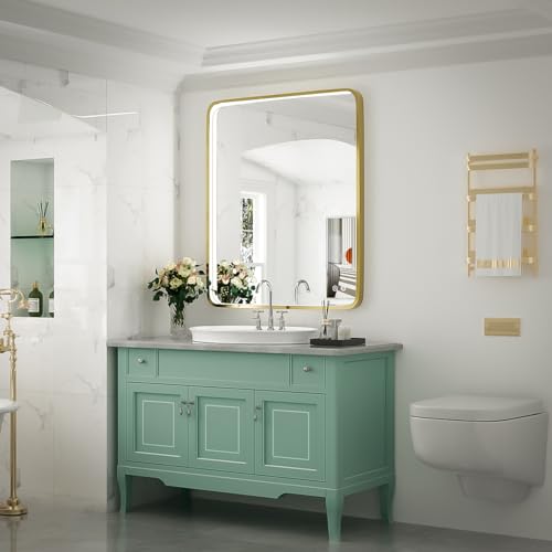 Black Metal Frame LED Bathroom Mirror Q1357