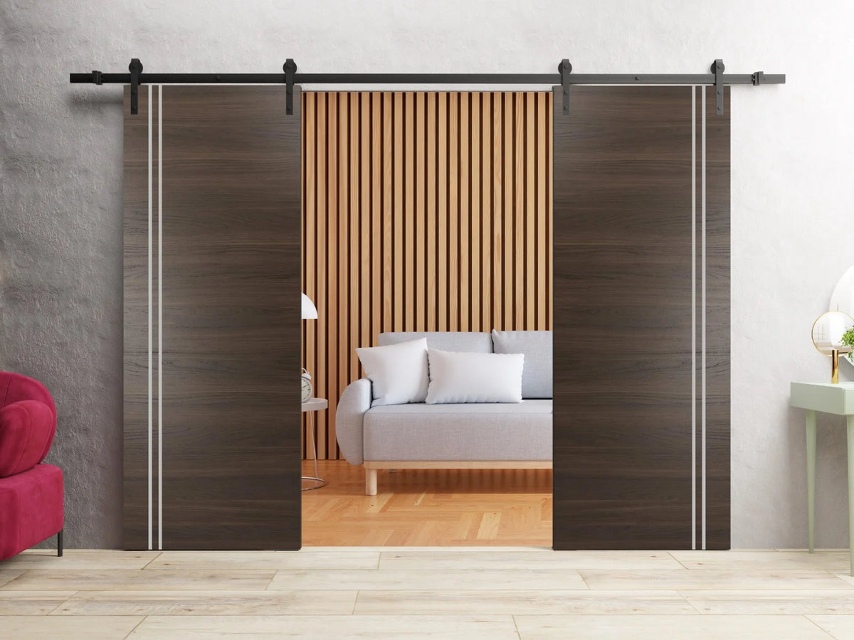Double Barn Door 36 x 80 inches with Frosted Glass E94895