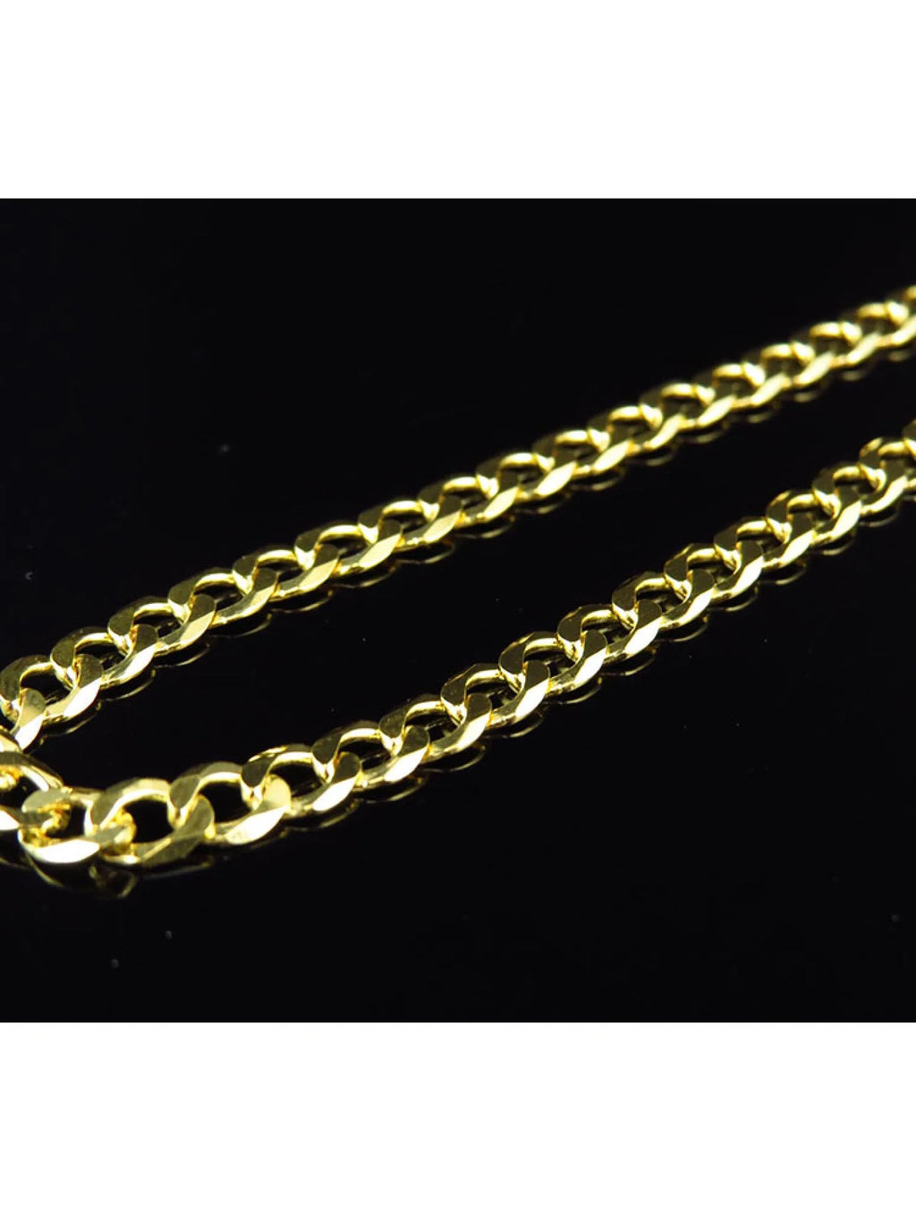 Yellow Gold Finish Sterling Silver Miami Cuban Link Chain Necklace M9519