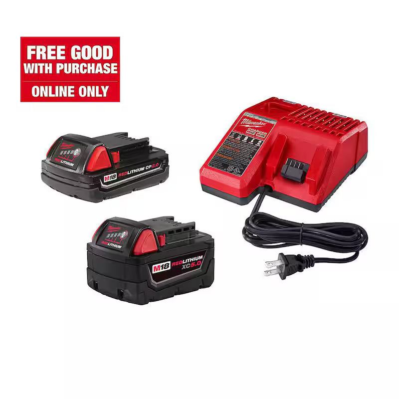18-Volt Lithium-Ion Starter Kit with 5.0 Ah and 2.0 Ah Battery and Charger F26807