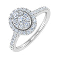 10K Yellow Gold Diamond Cluster Engagement Ring X522