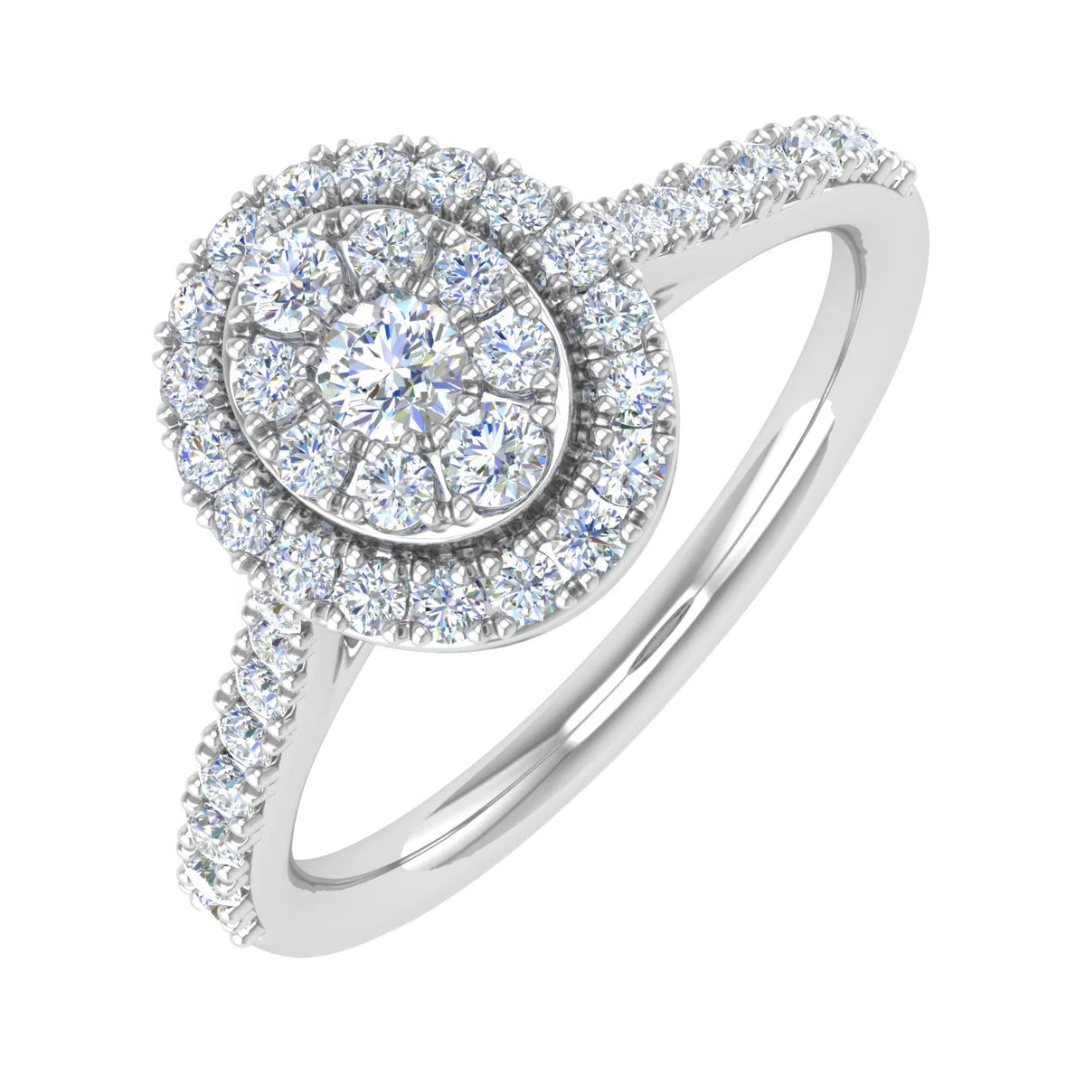 10K Yellow Gold Diamond Cluster Engagement Ring X522