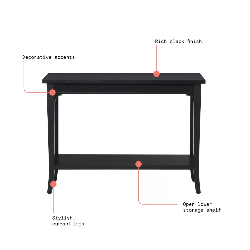 Console Table with Lower Shelf and Solid Wood Frame J410671