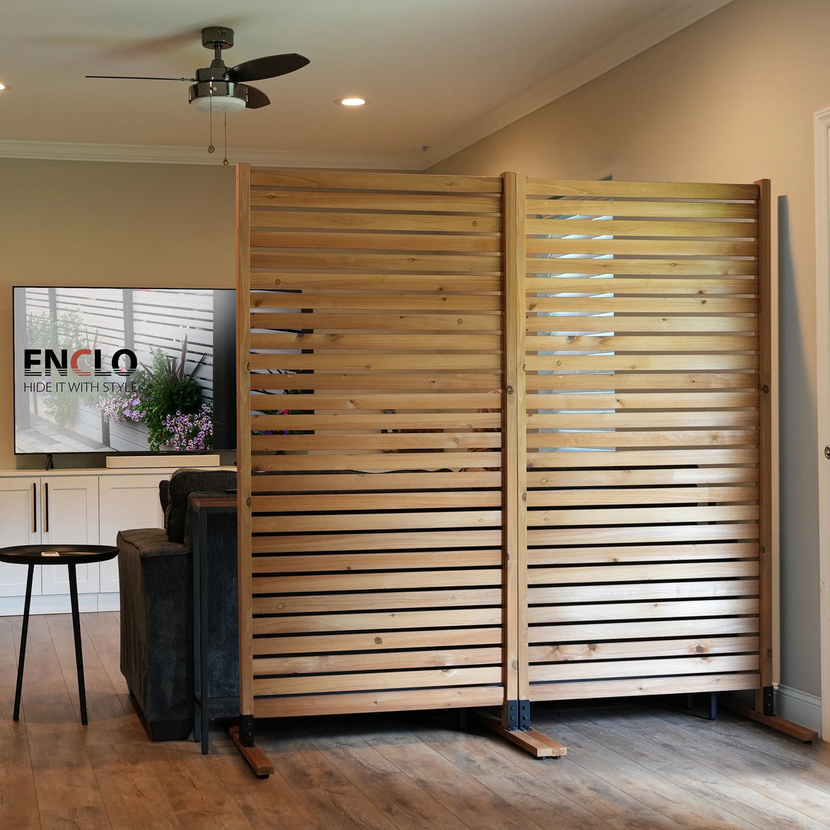 6 ft H x 3 ft W Slatted Wood Privacy Screen Kit (1 Panel) S299