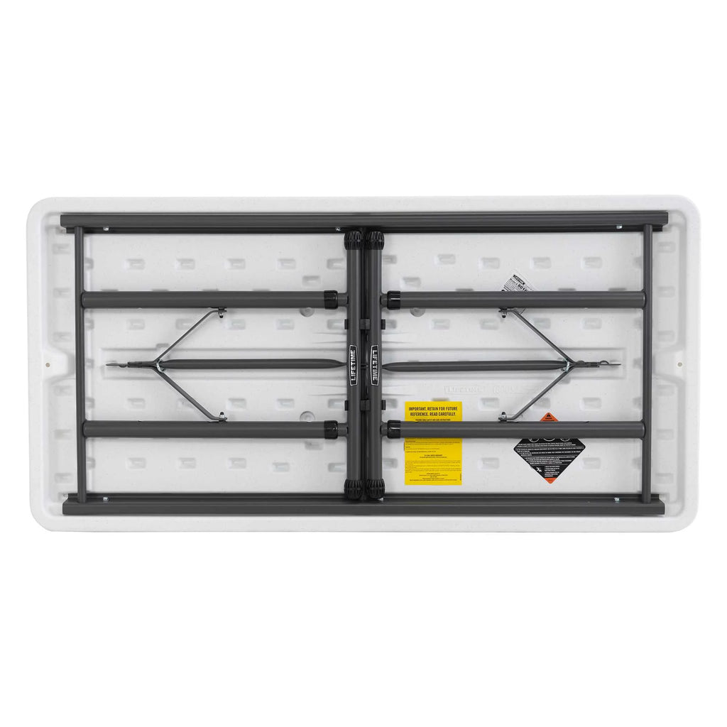 4 Foot Adjustable Folding Table White Granite Y275548
