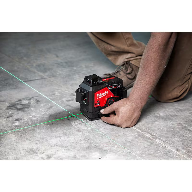 12-Volt Cordless Green 3-Plane Laser Level Kit E523802