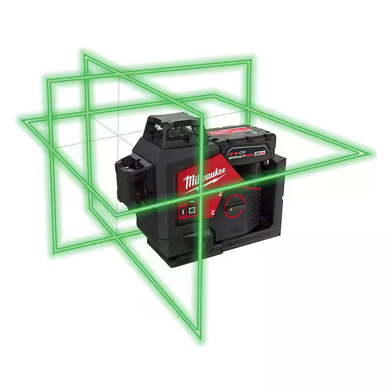12-Volt Cordless Green 3-Plane Laser Level Kit E523802