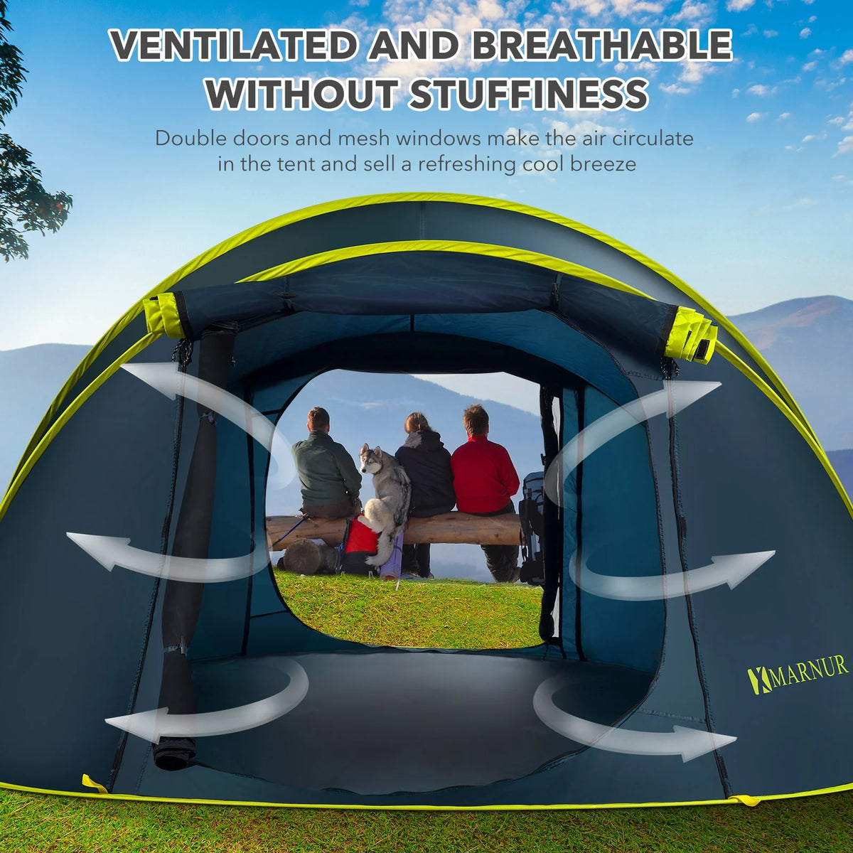 4-Person Waterproof Pop Up Camp Tent O7553