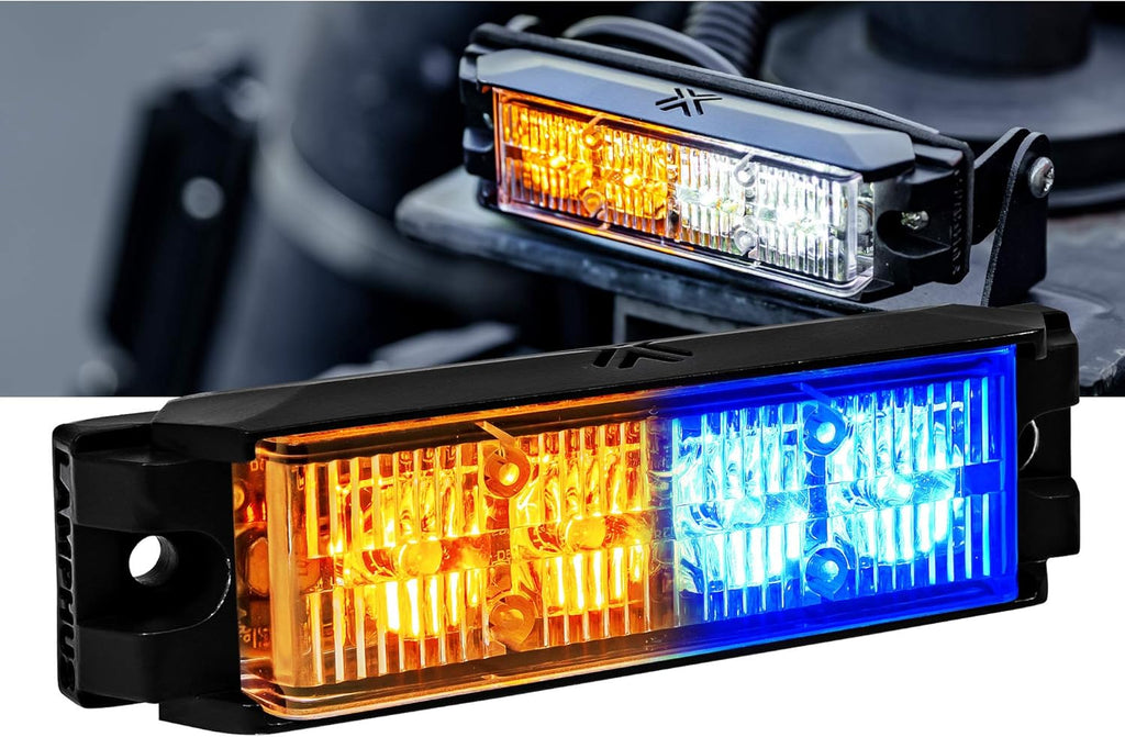 4pc 4" 4W Green White LED Flashing Strobe Light Head Emergency Warning Grille Light N1134