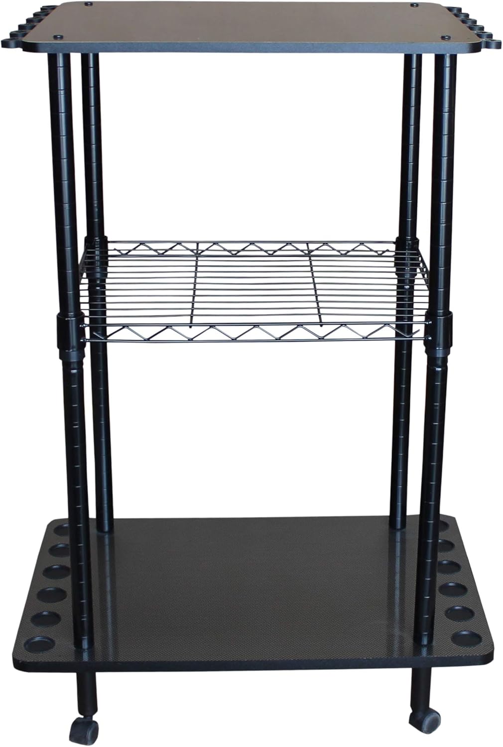 12 Fishing Rod Tackle Cart Black P9137
