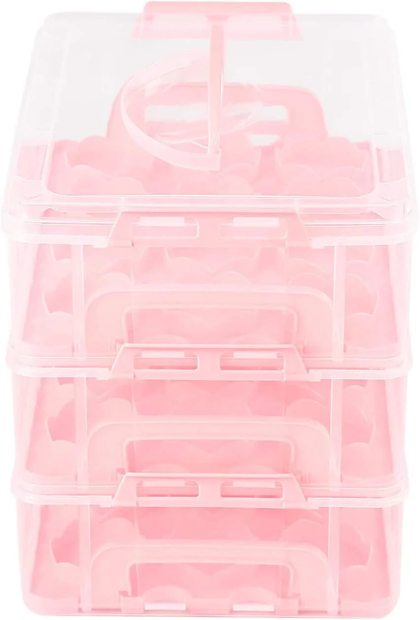36 Grid 3 Tier Cupcake Carrier Holder Rack Pink L59295