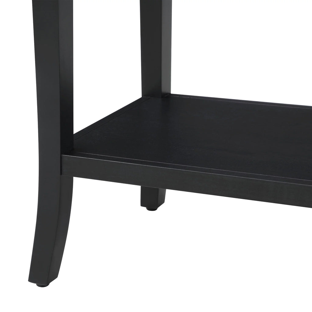 Console Table with Lower Shelf and Solid Wood Frame J410671