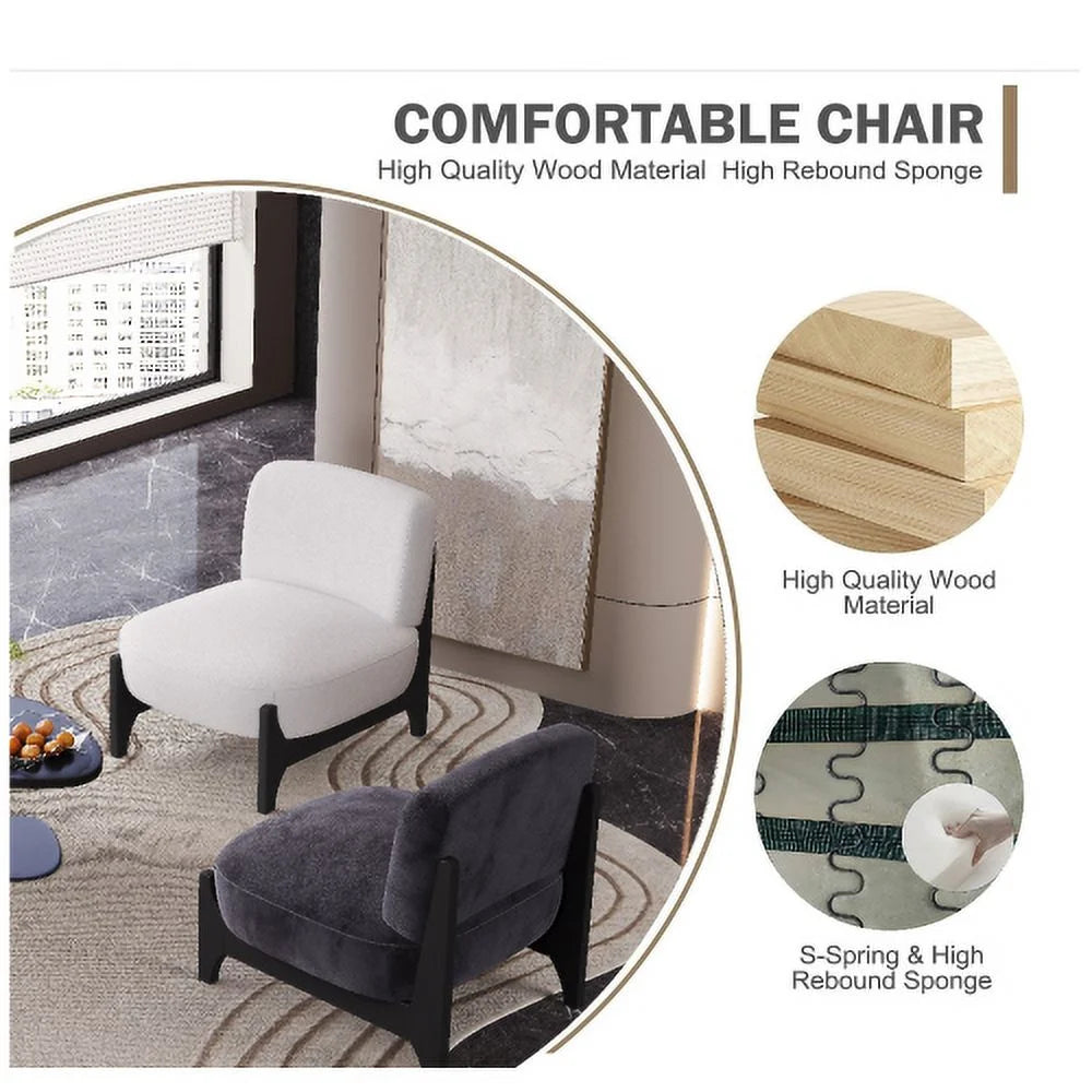 Black Velvet Upholstered Accent Chair with Solid Wood Frame R247
