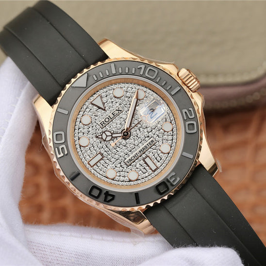 Golden Diamond Dial Rubber Strap 40mm R452
