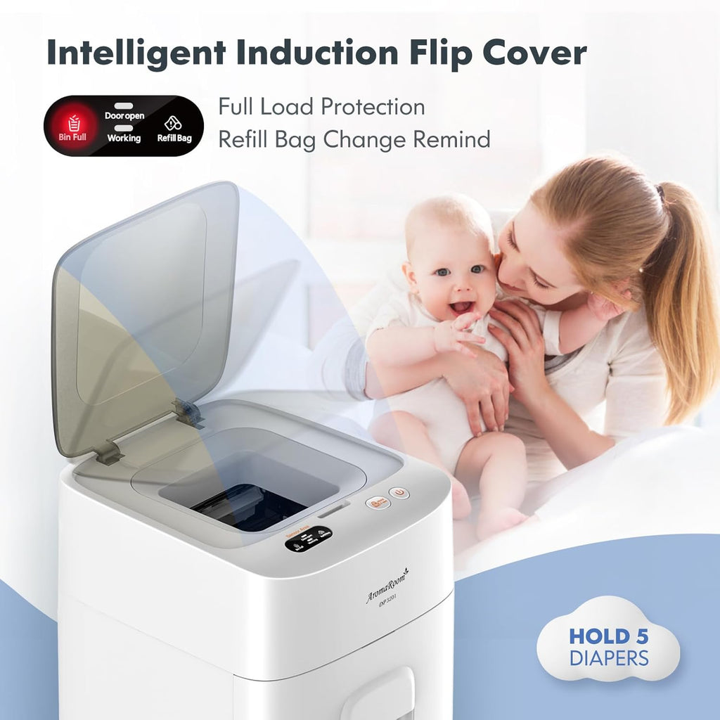 Diaper Pail Odor-Locking Individually Sealed Baby Diaper Pail Smart Trash Can Full-Automatic Packing Self-Changing O7960