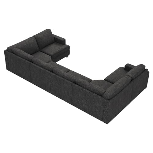 Oversized Modular Sectional Sofa, 135.6 inch, Dark Grey J239