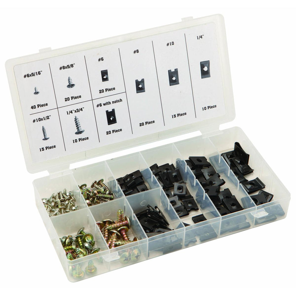 U-Clip and Screw Assortment, 170 Piece O828437