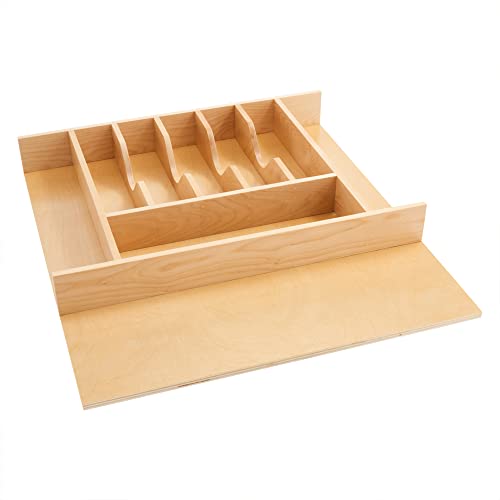 Natural Maple Wood 9 Compartment Silverware Drawer Organizer R9767
