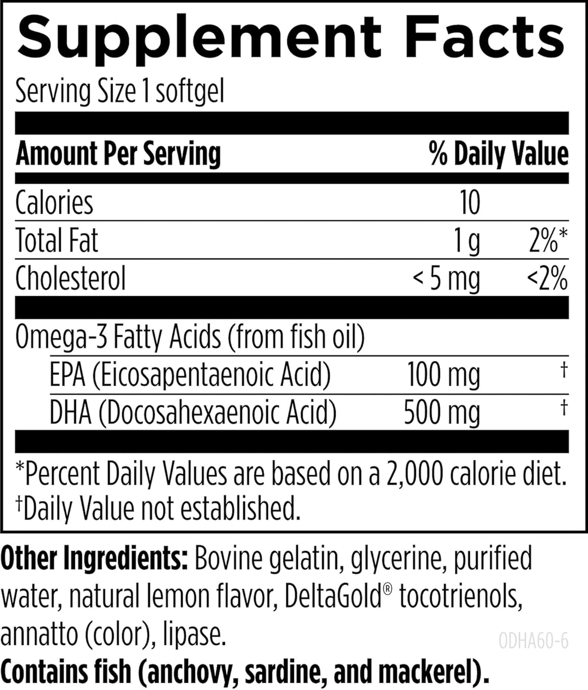 60 Softgels DHA Fish Oil T968680