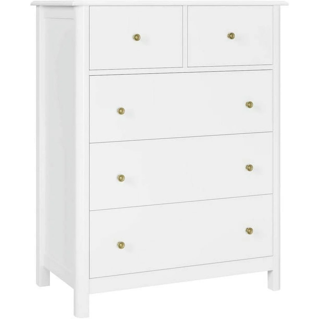 White 5 Drawer Kids Dresser P9337