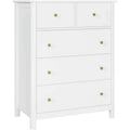 White 5 Drawer Kids Dresser P9337