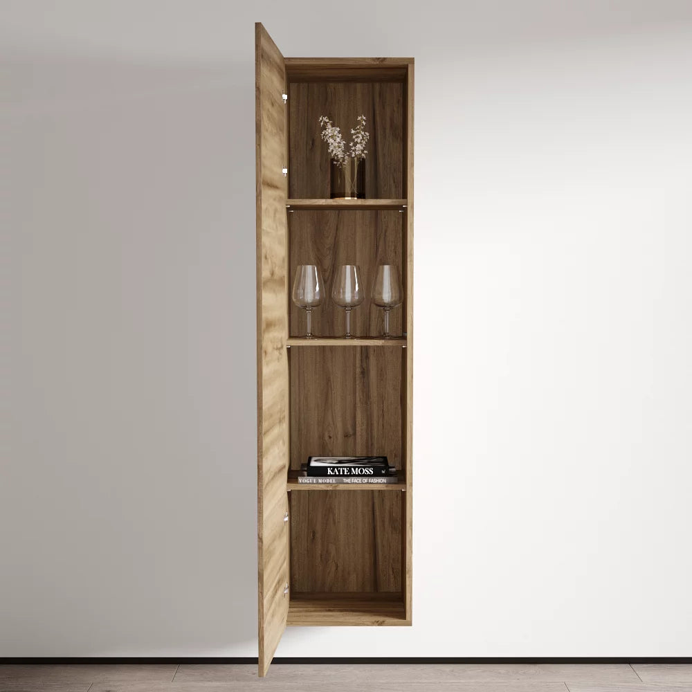Oak Modular Wall Mounted Floating Bookcase Cabinet B2549