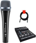 Handheld Cardioid Dynamic Microphone with 5-Channel Compact Mixer & XLR Cable F5612