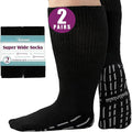 Extra Width Black 2 Pairs Diabetic Socks 13-15 W8954