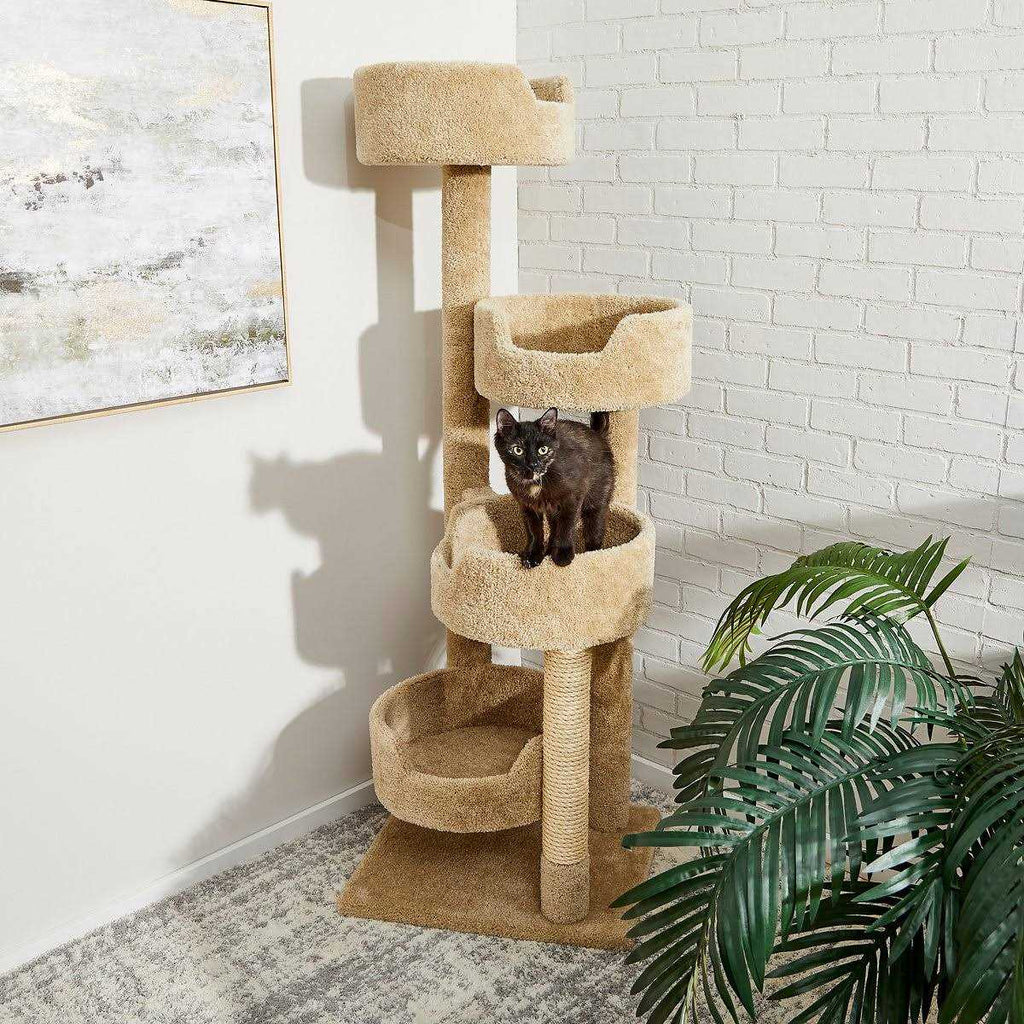 65-in Real Carpet Wooden Cat Tree S42197