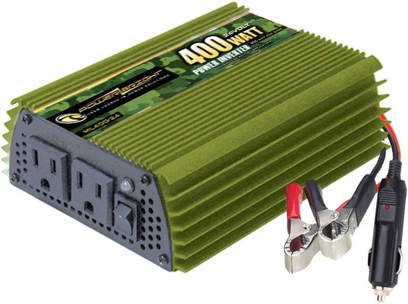 400 Watt 24V Power Inverter, Dual 110V AC Outlets, Modified Sine Wave, Pack of 2 X364