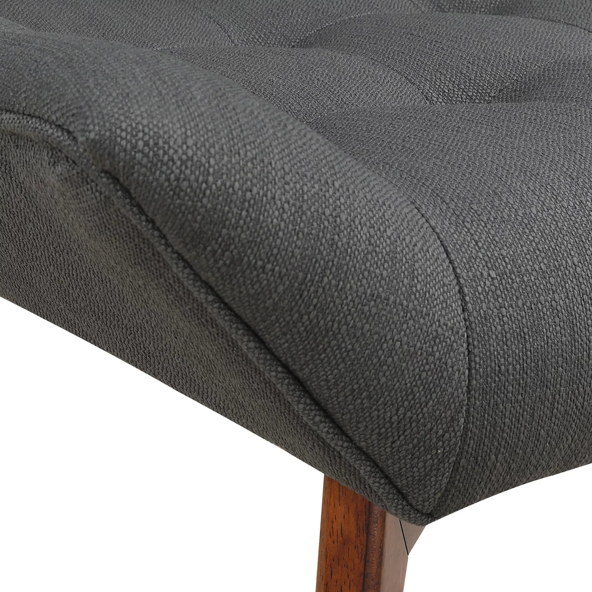 Charcoal Fabric Tufted Chair with Coffee Legs J89076