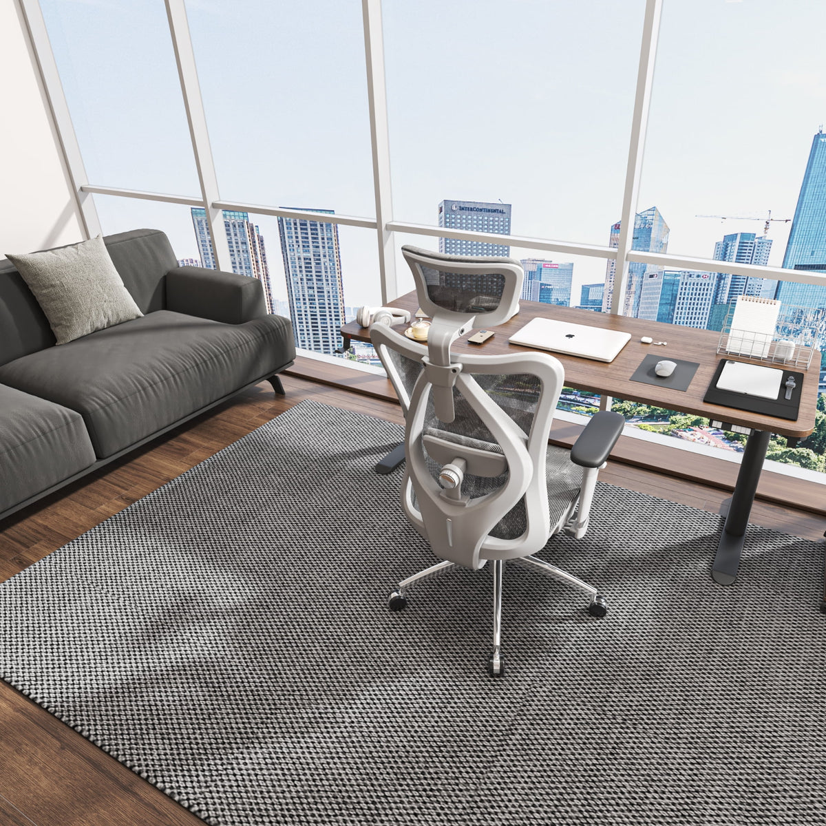 Black Ergonomic Mesh Office Chair with Headrest and Lumbar Support T912