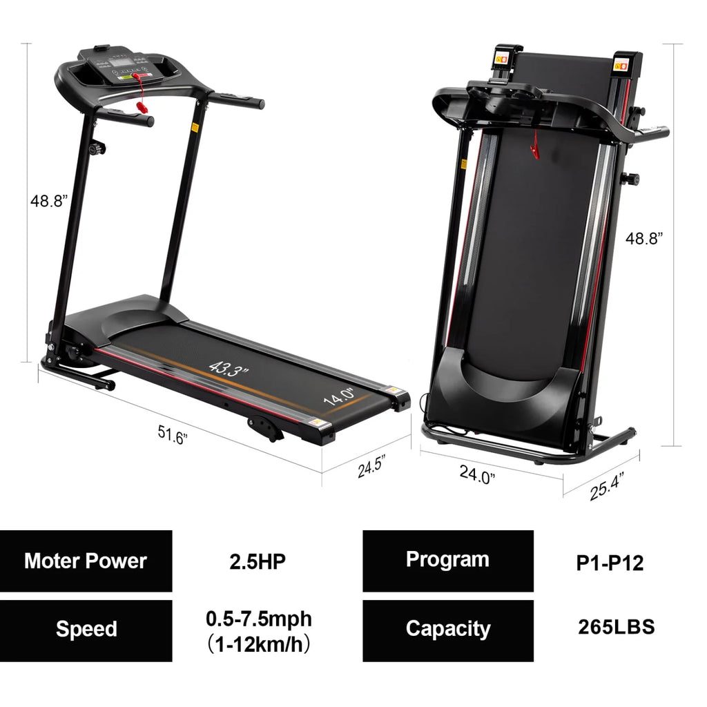 2.5 HP Foldable Treadmill with Incline V3997