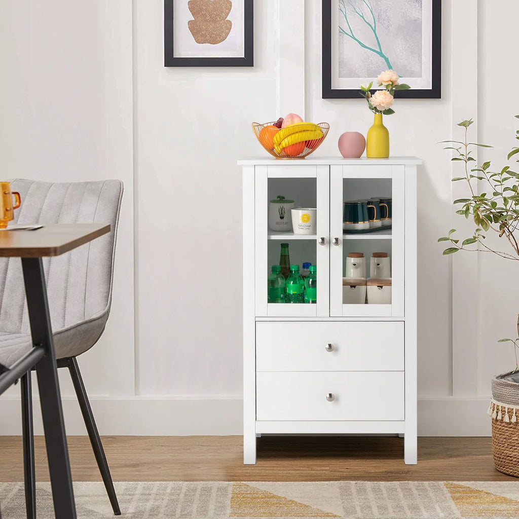 White Free Standing Bathroom Cabinet with Drawer and Shelf Z9640