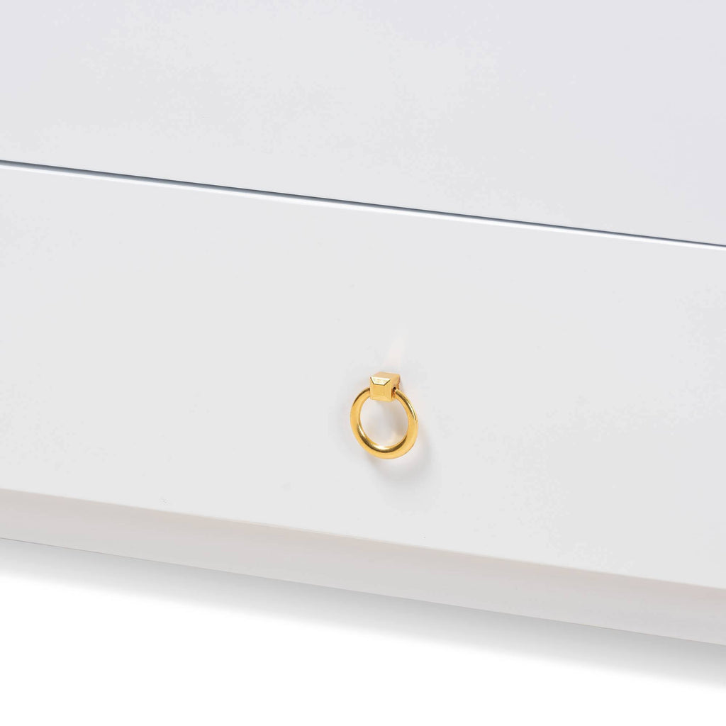 White Finished Wood Expandable Twin Size to King Size Daybed with Storage Drawers L572